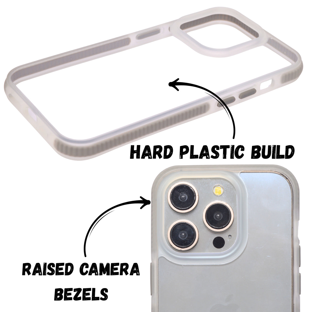 Transparent Hard Back Case with Colored Side Grip Phone Case For iPhone 14 Pro