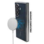 MagSafe Compatible Leather Case for Samsung Galaxy Z Fold 7 – Sleek Magnetic With Side Chrome Back Cover