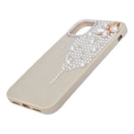 Luxury Glitter Finish with 3D Pearl Flower Design Phone Case for iPhone 11