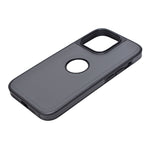 Premium Leather Finish with Metallic Logo Ring Cutout Phone Case for iPhone 14 Pro