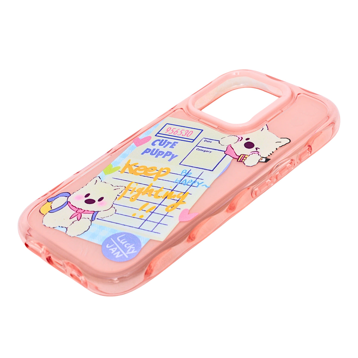Cute Transparent Wavy Edge Phone Case for iPhone 16 Pro