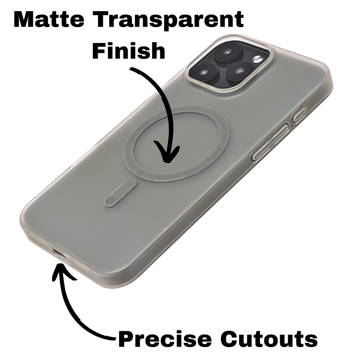 Hard Matte Transparent MagSafe Compatible Phone Case for iPhone 16 Pro Max