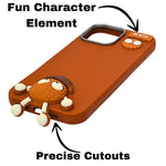 Hello Teddy Cap 3D Cartoon Phone Case For iPhone 16 Pro Max
