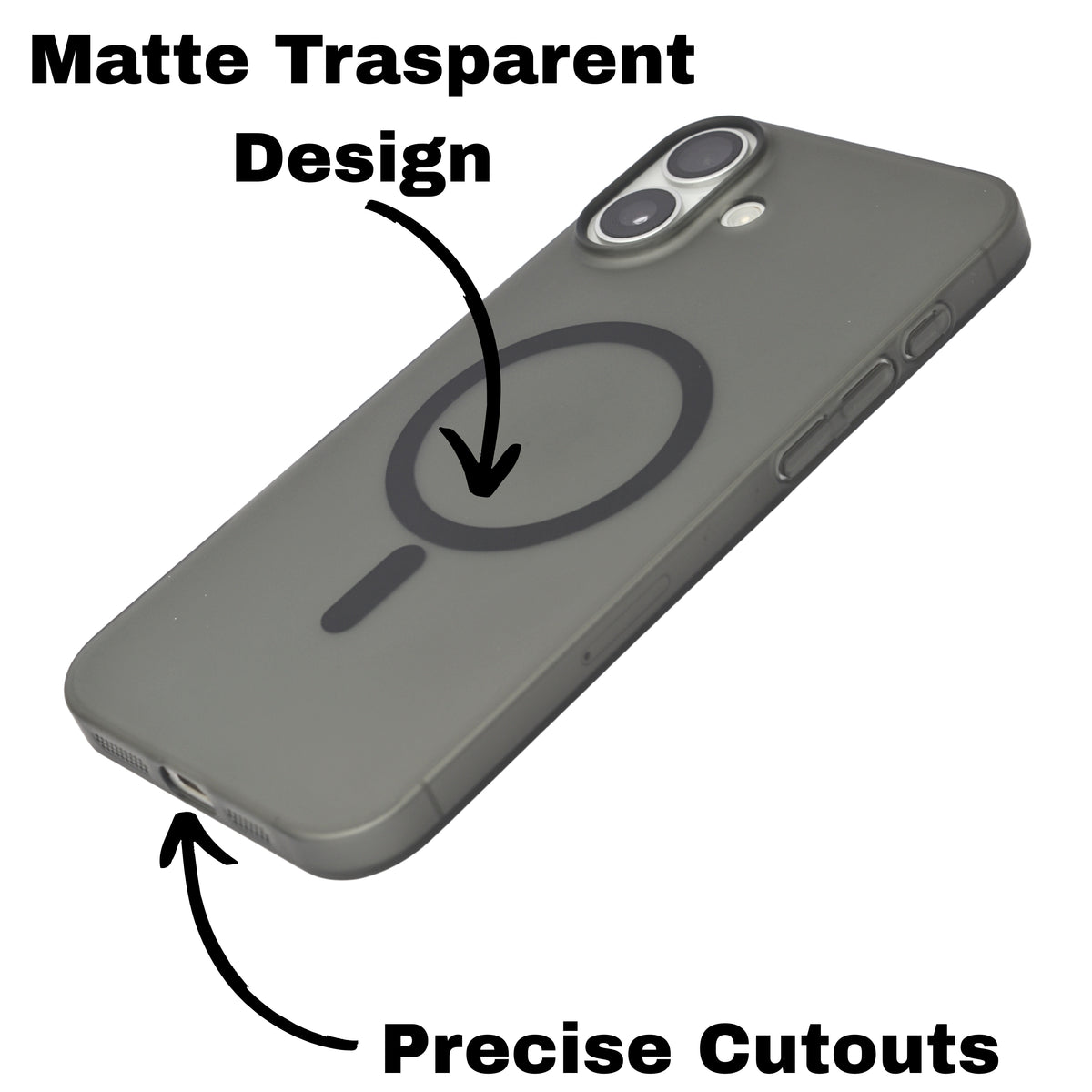 Hard Transparent Tinted Magsafe Compatible Phone Case for iPhone 16 Plus