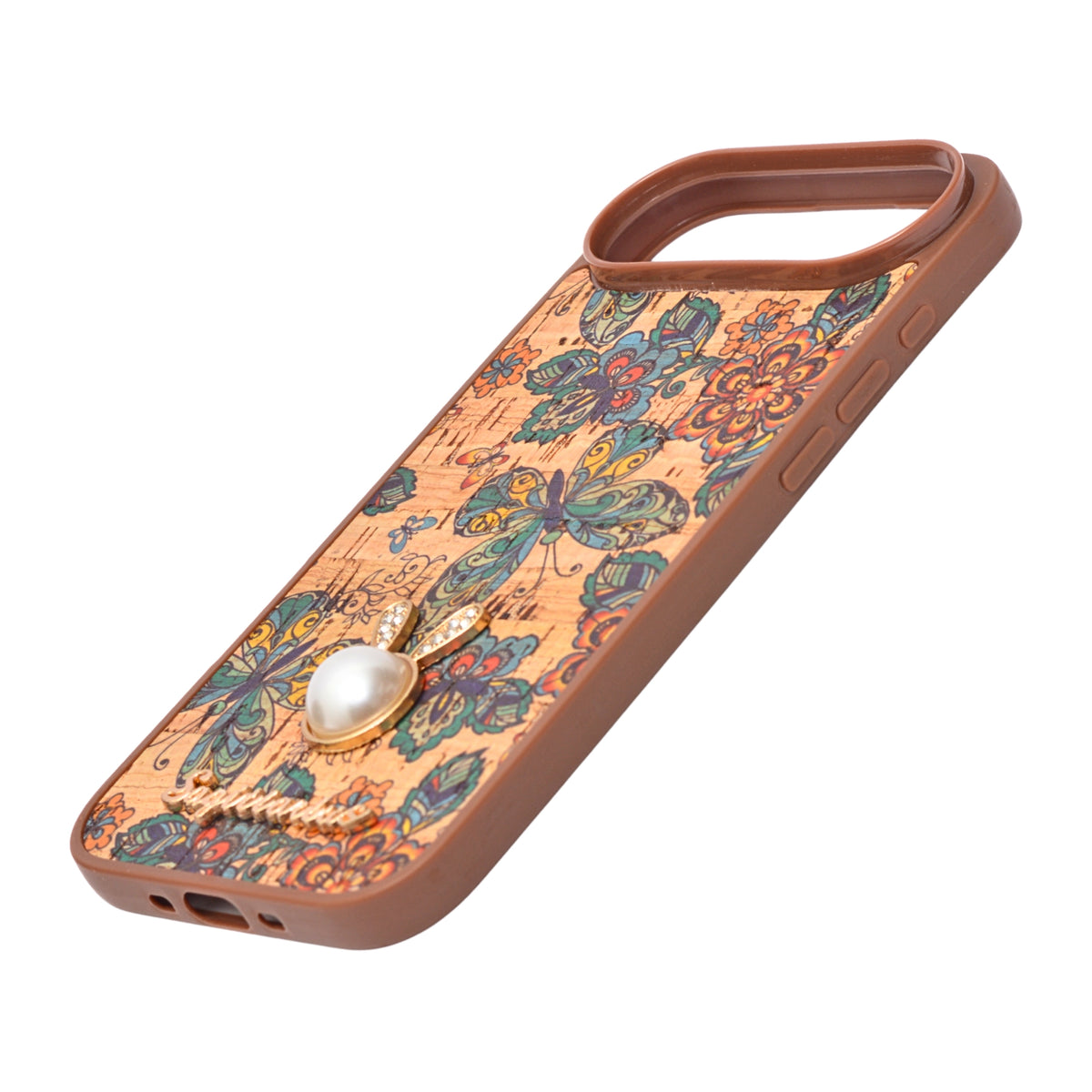 Bohemian Ethnic Print Cork Texture with Pearl Detail Phone Case for iPhone 17 Air