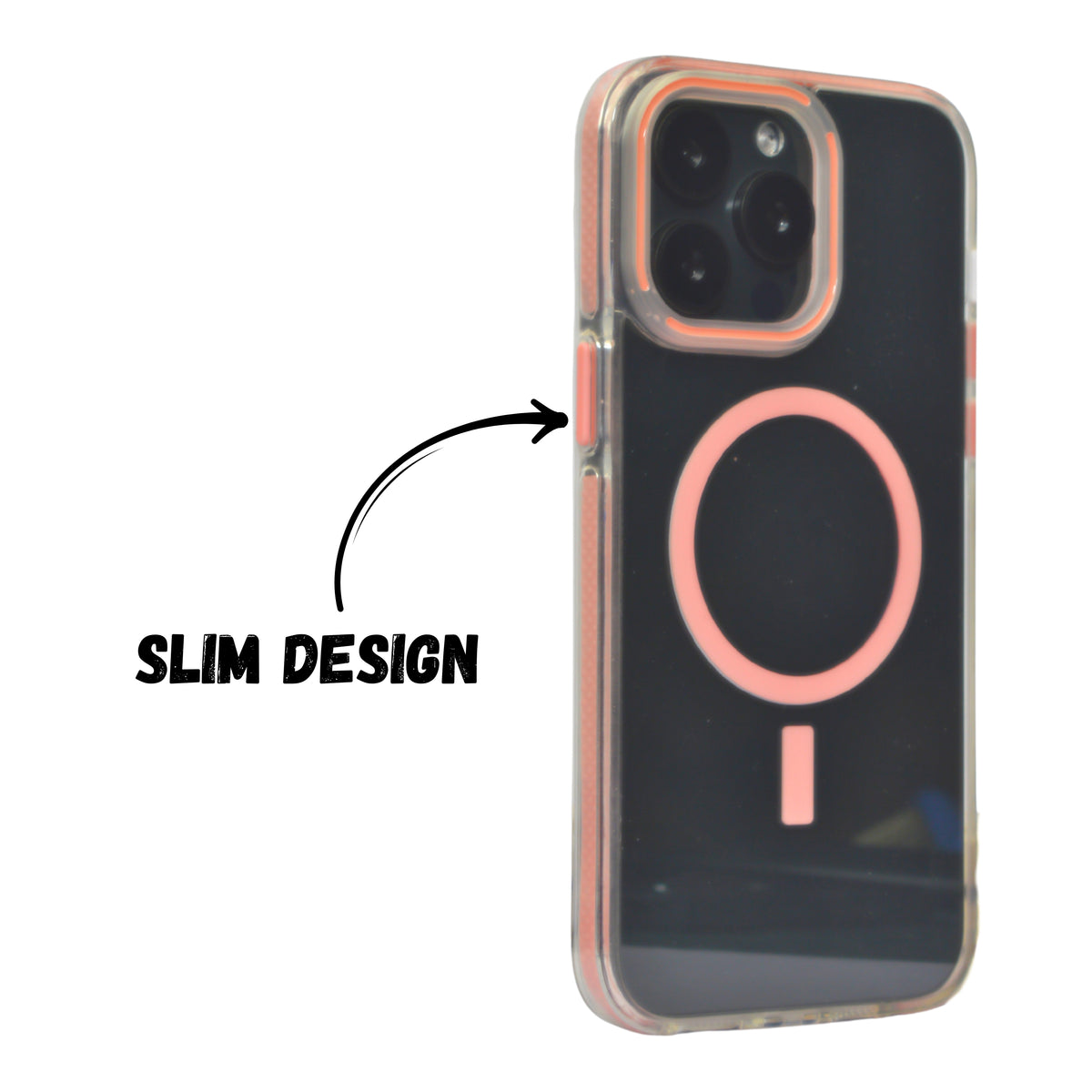 Transparent MagSafe with Colored Border Phone Case For iPhone 14 Pro