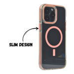 Transparent MagSafe with Colored Border Phone Case For iPhone 14 Pro