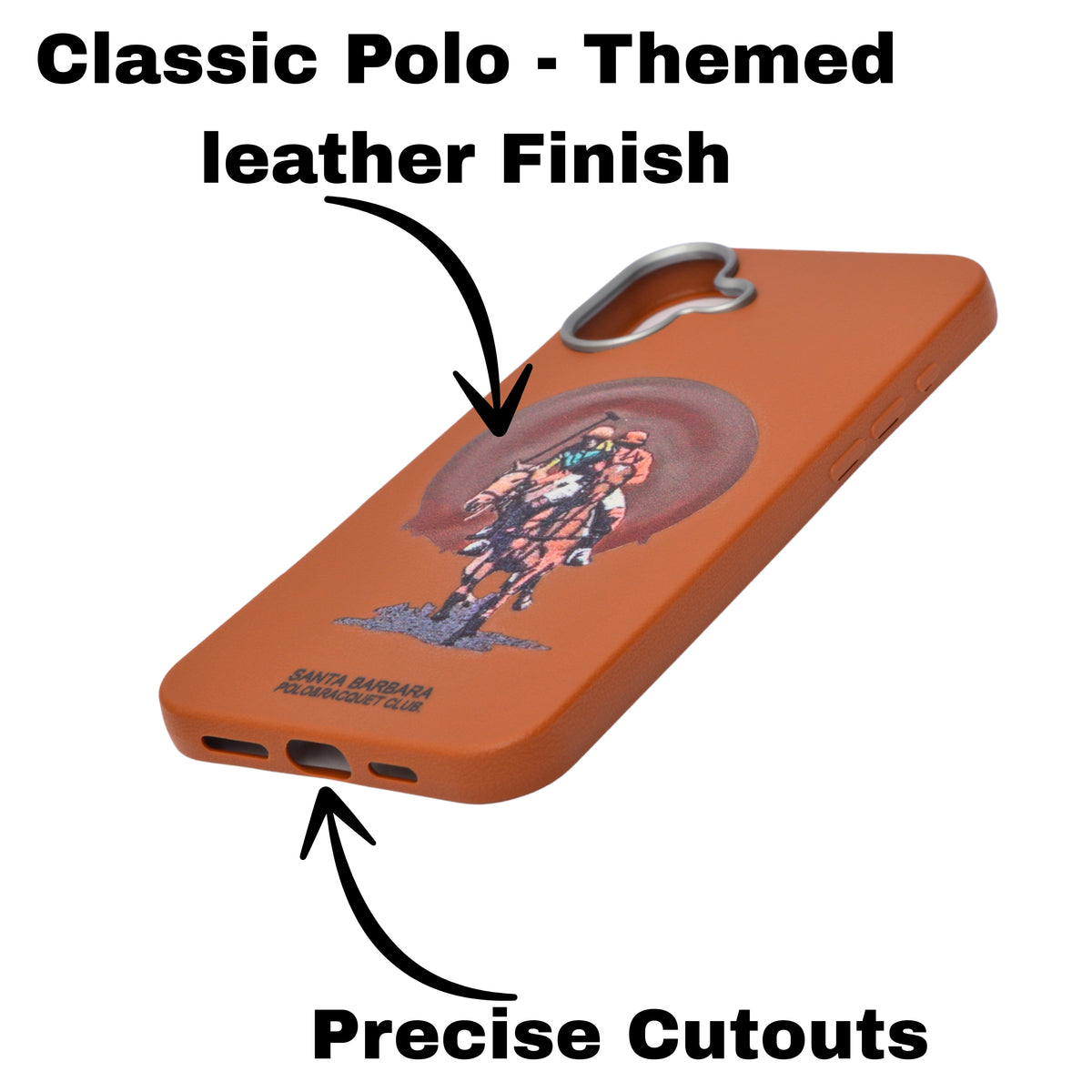 Santa Barbara Polo & Racquet Club Leather Phone Case For iPhone 16 Plus