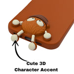Hello Teddy Cap 3D Cartoon Phone Case For iPhone 16 Pro Max