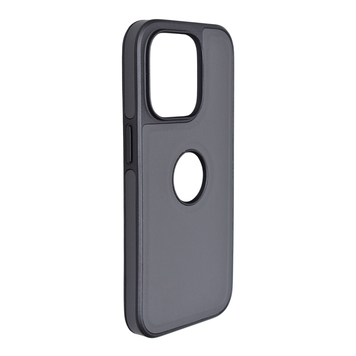Premium Leather Finish with Metallic Logo Ring Cutout Phone Case for iPhone 14 Pro