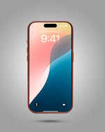 Velvet Leather Smooth With Metal Buttons & Camera Bezel Back Cover For iPhone 15 Pro