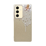 Luxury Glitter Finish with 3D Pearl Flower Design Phone Case for Samsung S24 / S25