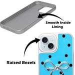 Stylish Polka Dot Bow Cover For iPhone 15