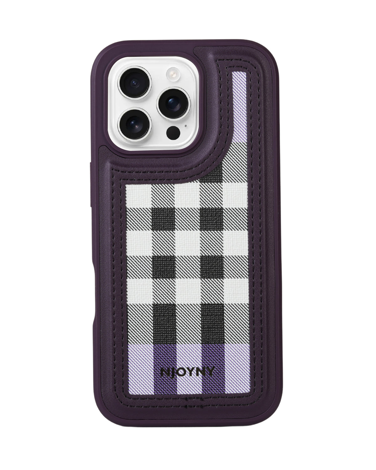 Leather Case, Classic Elegant Slim PU Checks Luxury Design Case For iPhone 16 Pro