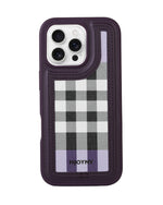 Leather Case, Classic Elegant Slim PU Checks Luxury Design Case For iPhone 16 Pro