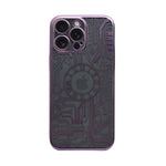 Futuristic Clock Circuit Pattern Phone Case for iPhone 14 Pro Max