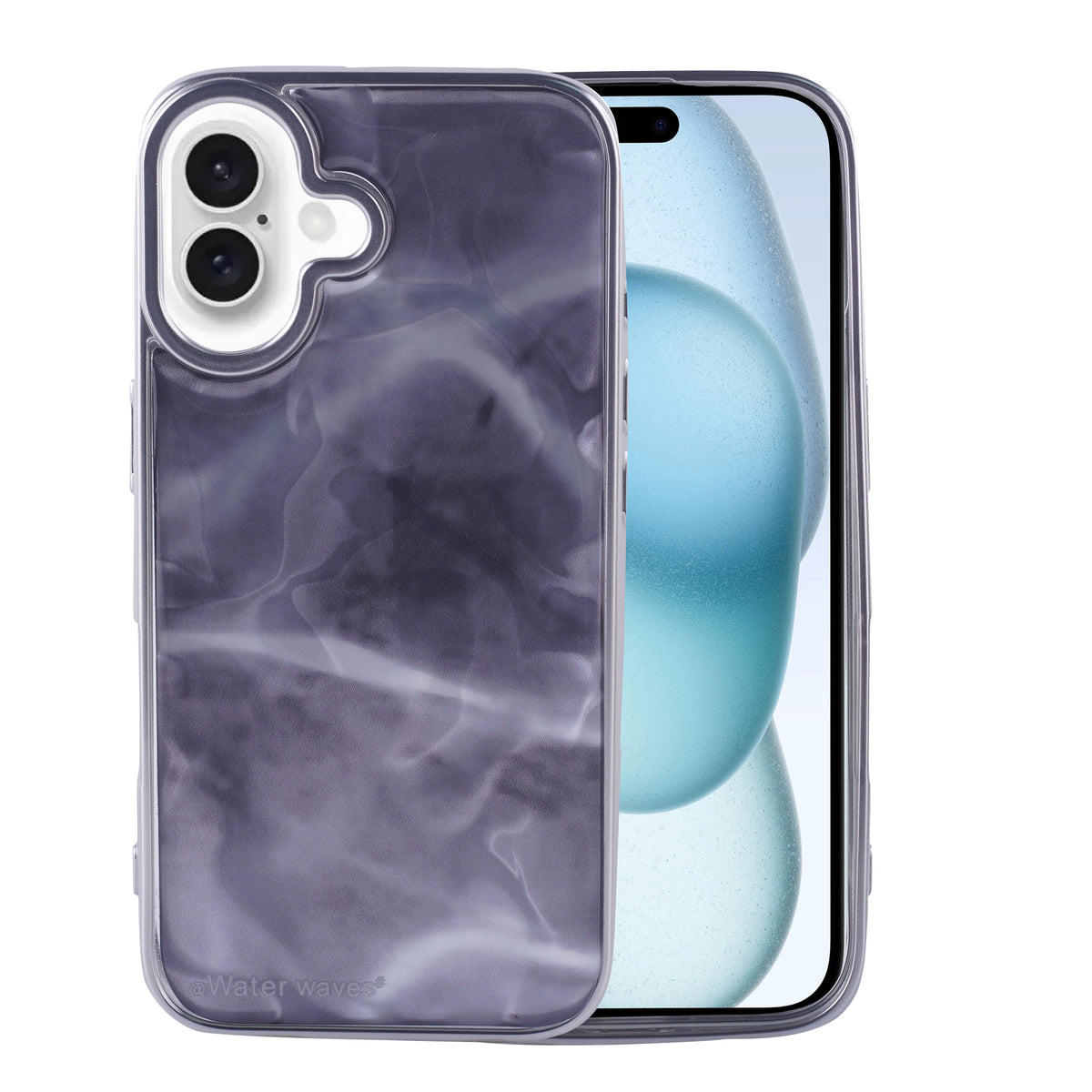 Deep Sea Grey Marble Bold & Protective Design iPhone 16 Case