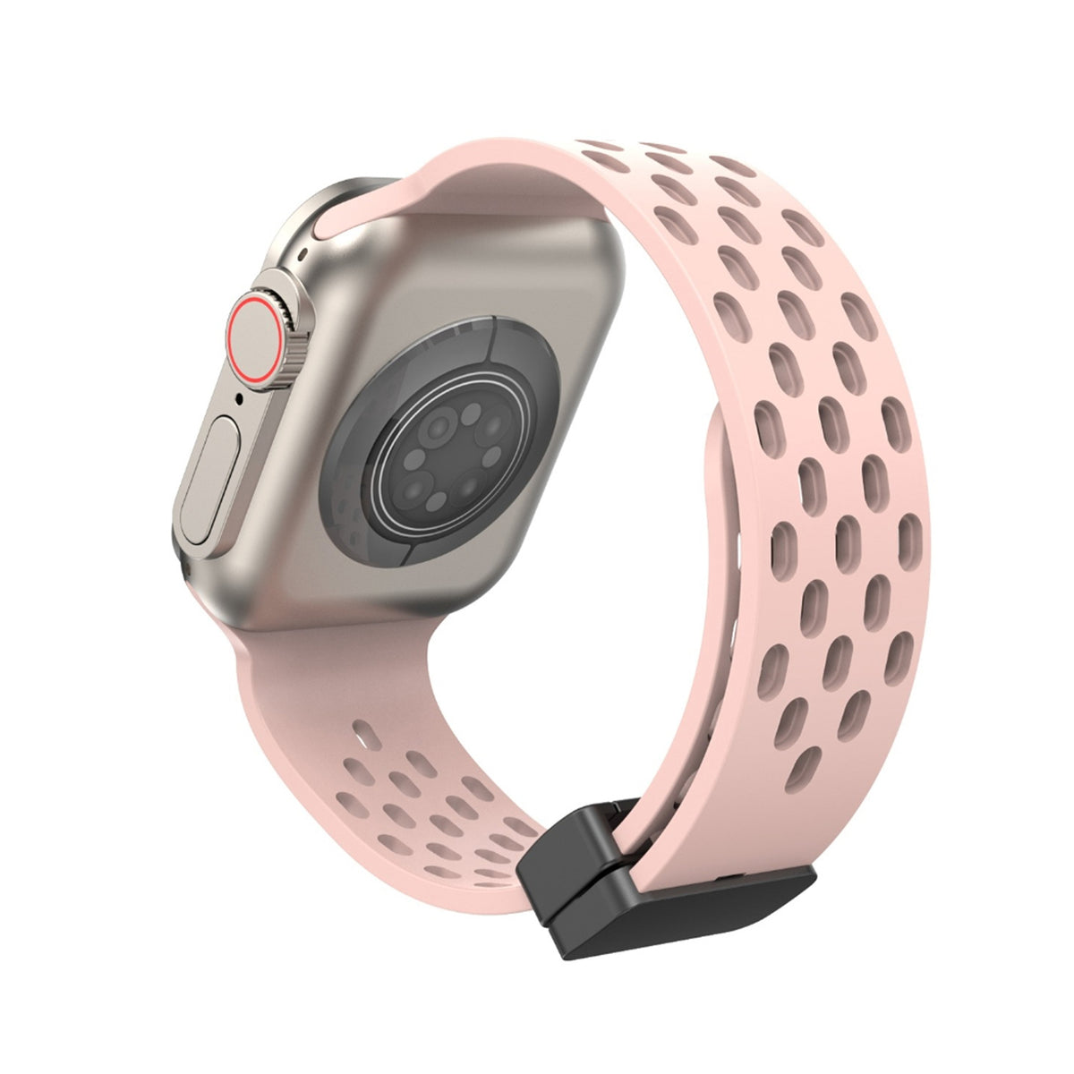 Magnetic Clasp Adjustable Silicone iWatch Band for 49mm (Ultra 2/Ultra), 45mm, 44mm, 42mm – Compatible with Series 10/9/8/7/6/5/4/3/2/1/SE