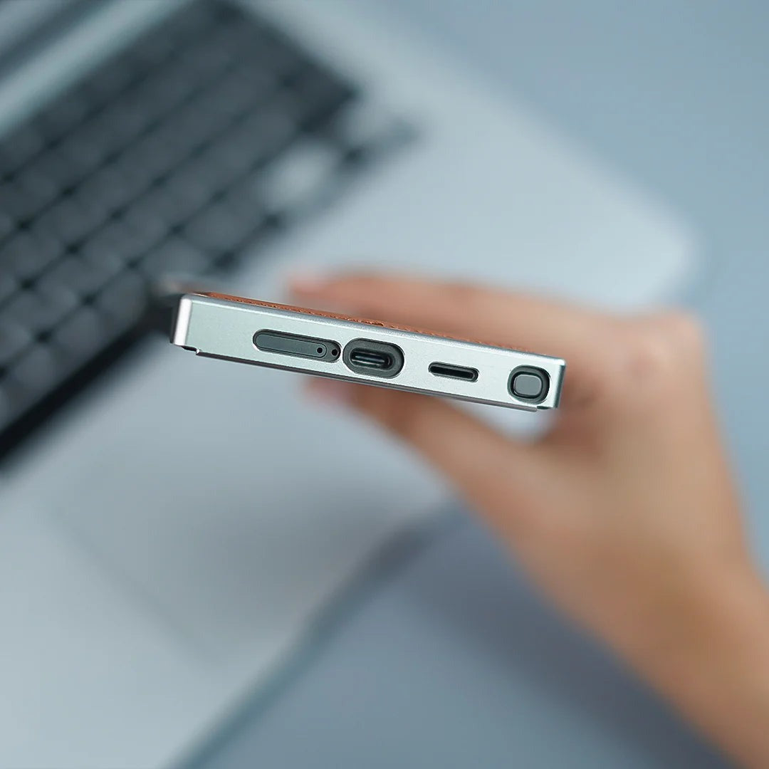 Metal Series Magsafe Leather Case With Titanium Frame