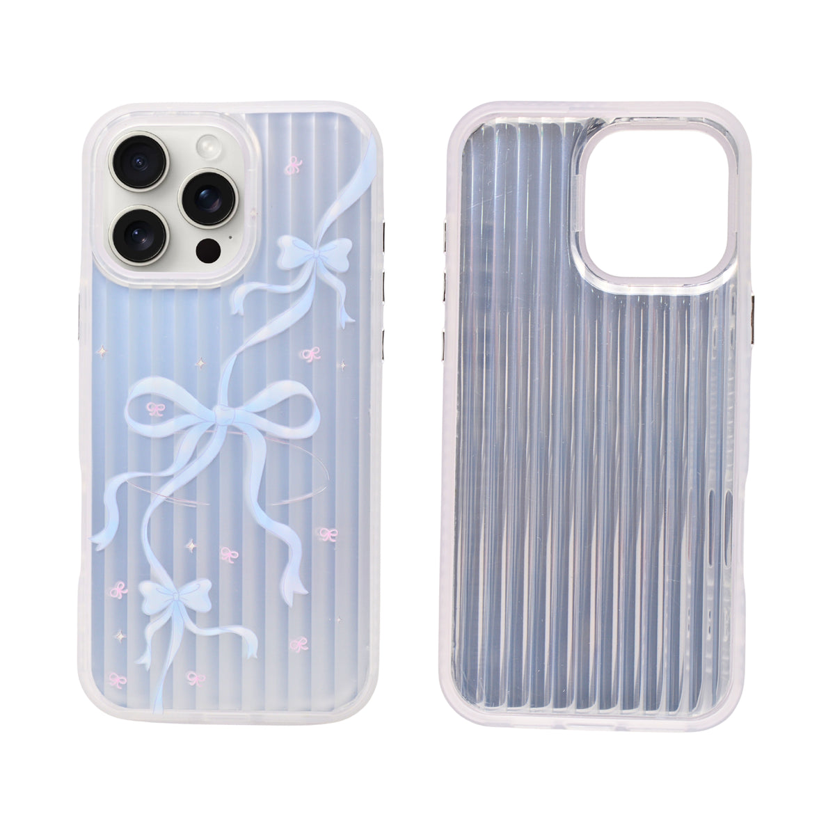 Aesthetic Bow & Floral Print Phone Case for iPhone 16 Pro Max