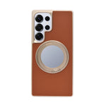 Metallic Camera Protector Frame with 360° Rotatable Kickstand Phone Case for Samsung S25 Ultra