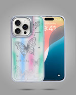 Butterfly Stylish Aesthetic Designer Slim Protective Cover for iPhone 15 Pro