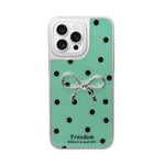 Stylish Polka Dot Bow Cover For iPhone 16 Pro Max