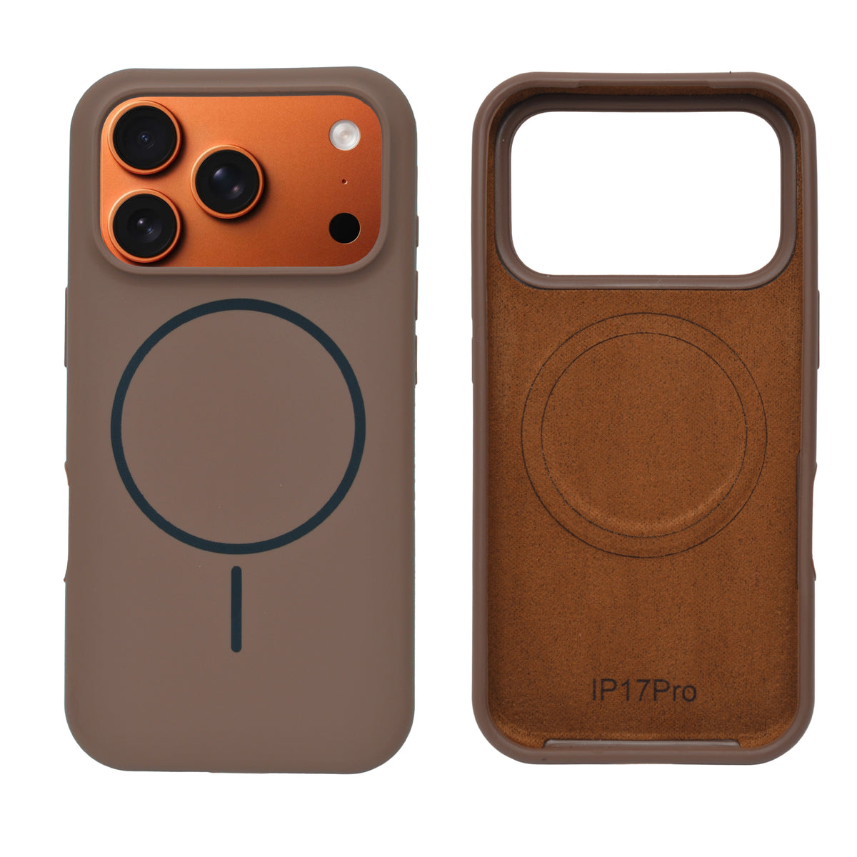 Soft Silicone with MagSafe Ring Phone Case for iPhone 17 Pro