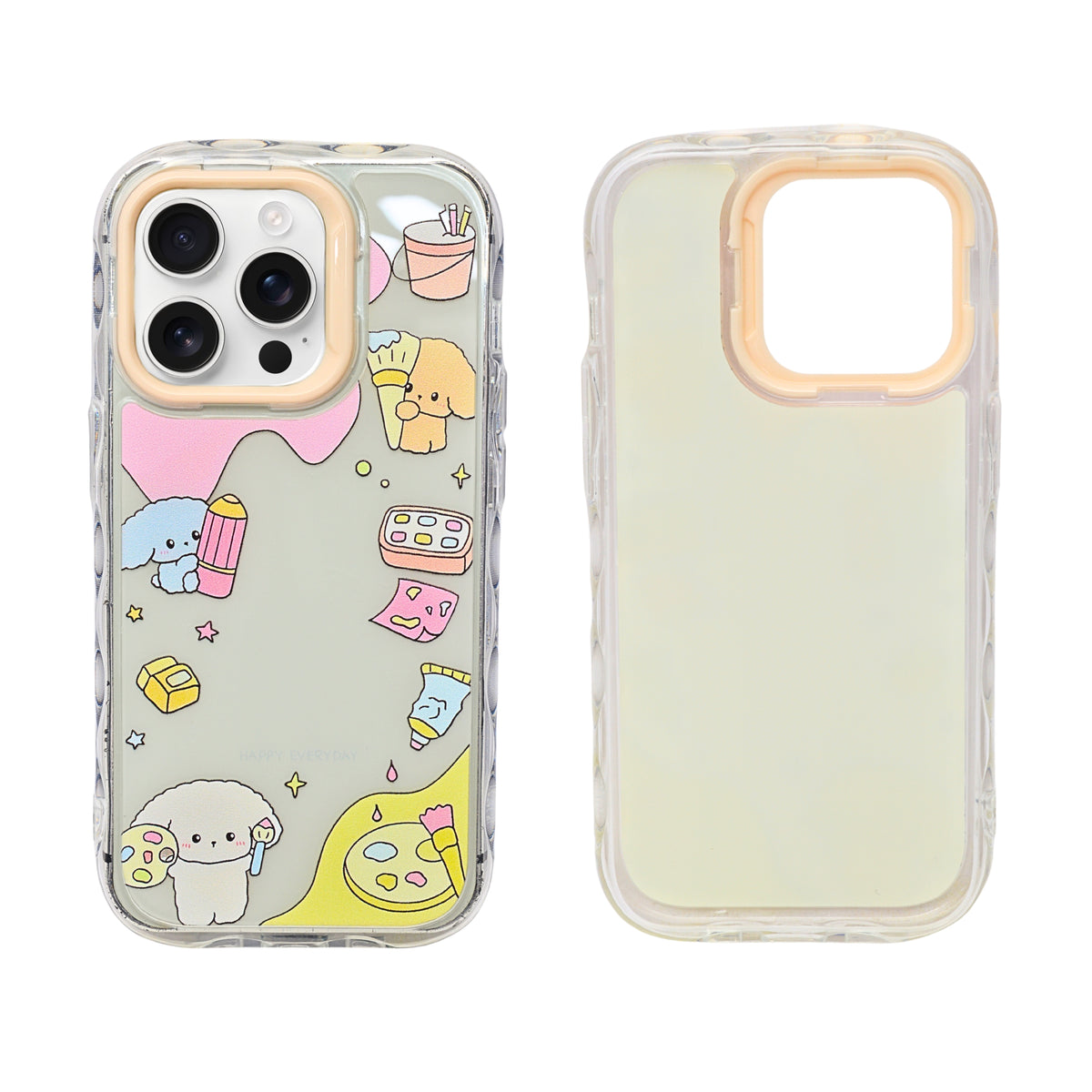Cute Transparent Wavy Edge Phone Case for iPhone 14 Pro