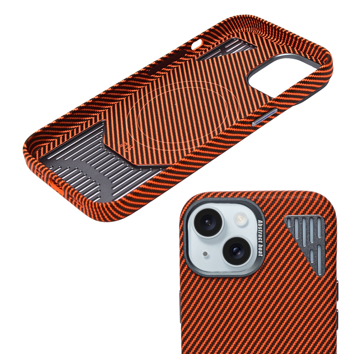 Premium Heat Dissipation with Modern Textured Finish Phone Case for iPhone 15