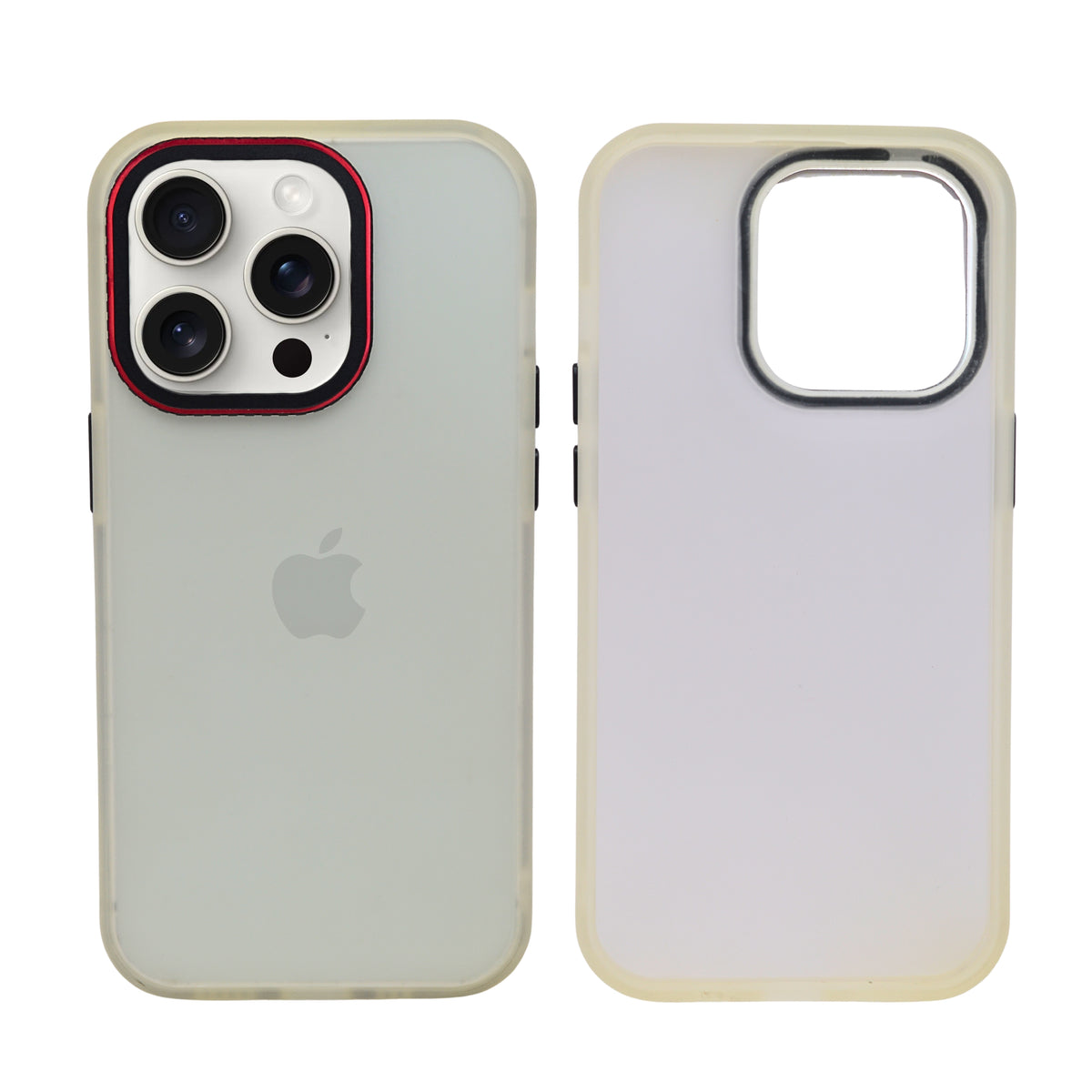 Frosted Clear with Matte Camera Border Phone Case for iPhone 14 Pro