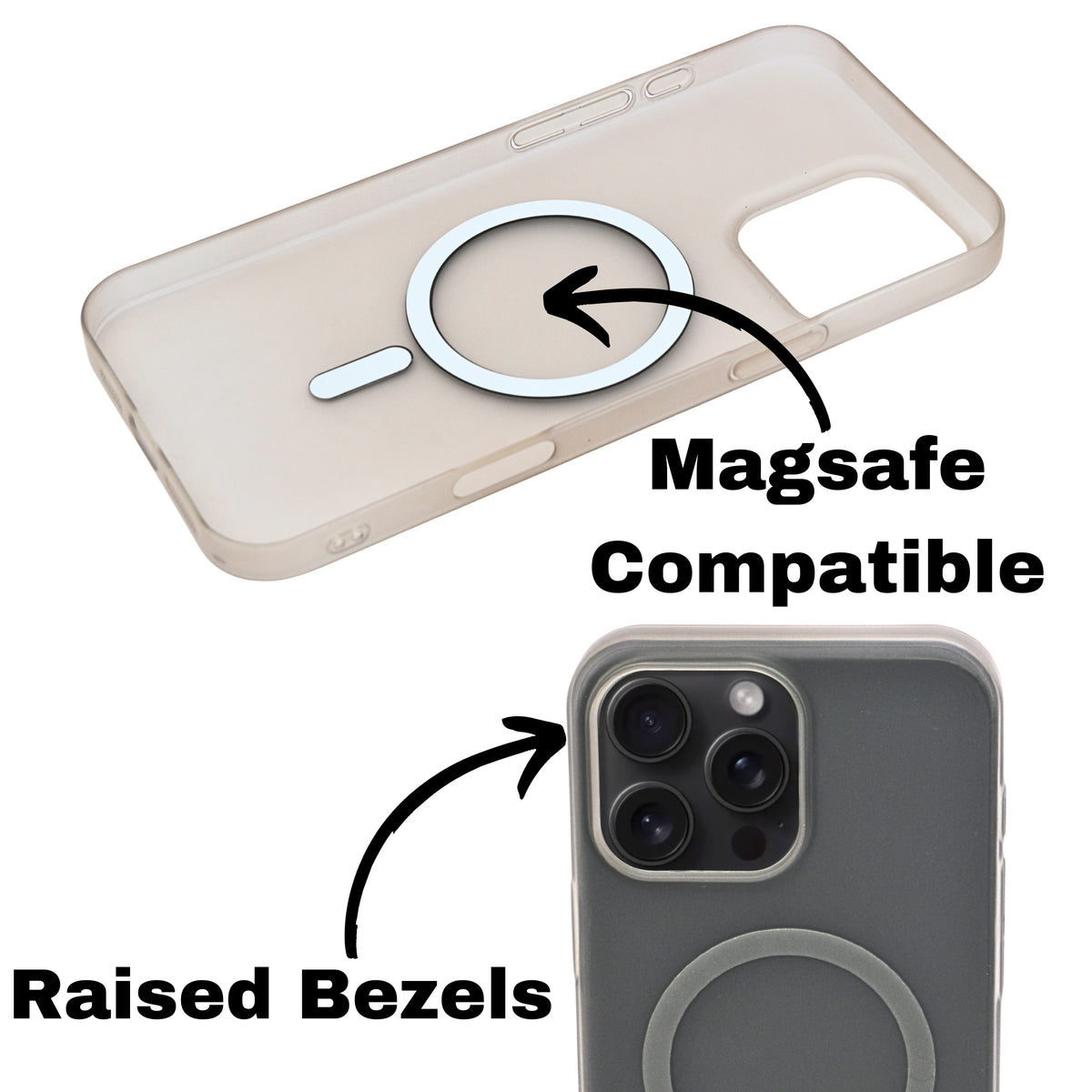 Hard Matte Transparent MagSafe Compatible Phone Case for iPhone 16 Pro Max