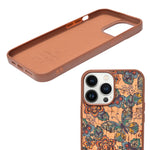 Bohemian Ethnic Print Cork Texture with Pearl Detail Phone Case for iPhone 13 Pro Max