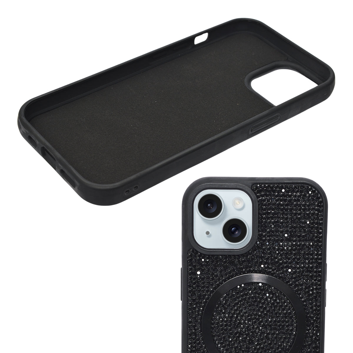 Luxury Rhinestone MagSafe Compatible Phone Case for iPhone 15