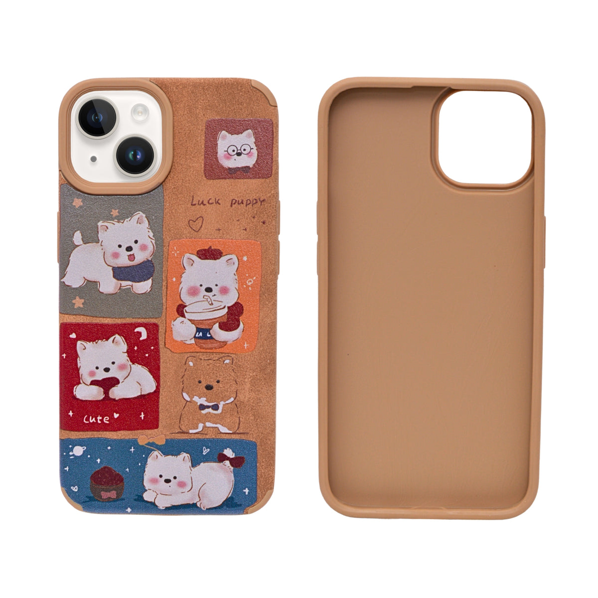 Cute Puppy Cartoon Design Protective Phone Case for iPhone 13/ 14