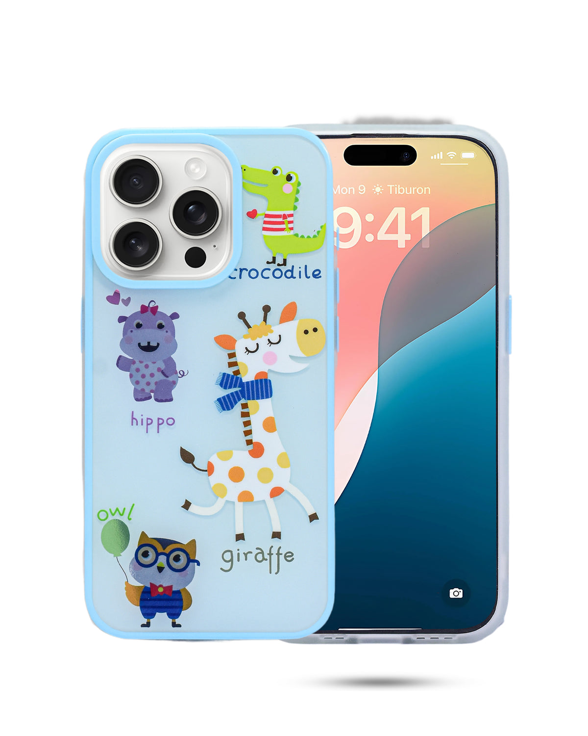 Stylish Cute Cartoon Cool Soft Animal Characters Cover For iPhone 15 Pro