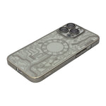 Futuristic Clock Circuit Pattern Phone Case for iPhone 13 Pro