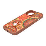 Bohemian Ethnic Print Cork Texture with Pearl Detail Phone Case for iPhone 15