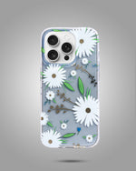 Transparent Floral Design Case For iPhone 15 Pro