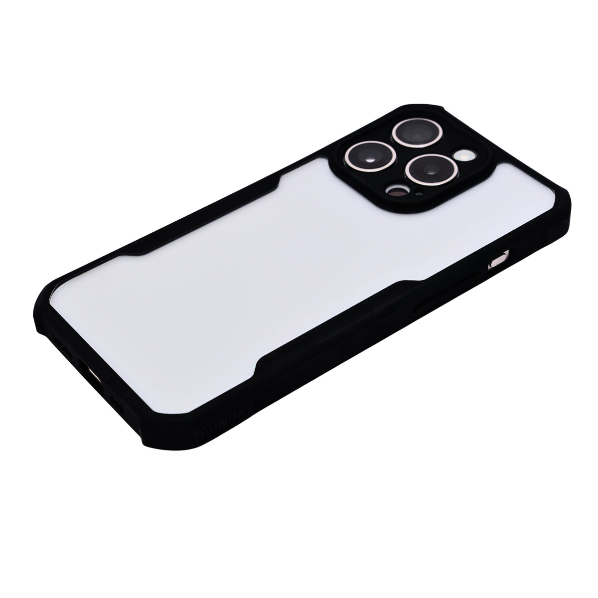 Rugged Clear Case with Black Bumper for iPhone 15 Pro