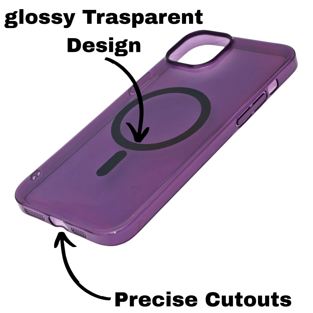 Hard Crystal Tinted Transparent Magsafe Compatible Phone Case for iPhone 14 Plus/ 15 Plus