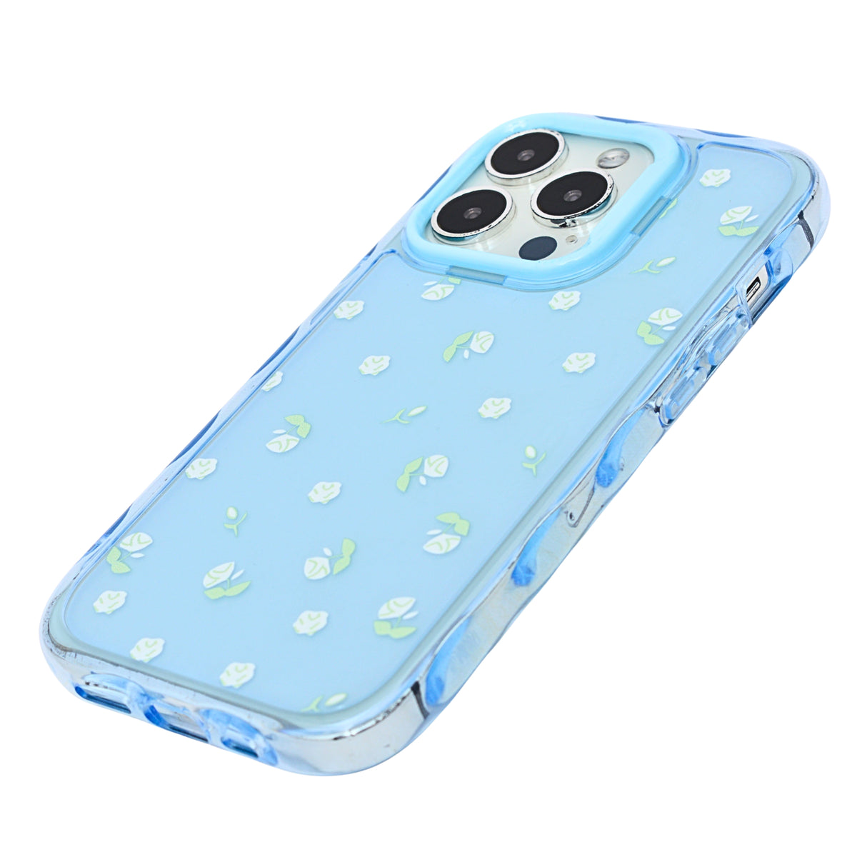 Cute Transparent Wavy Edge Phone Case for iPhone 14 Pro