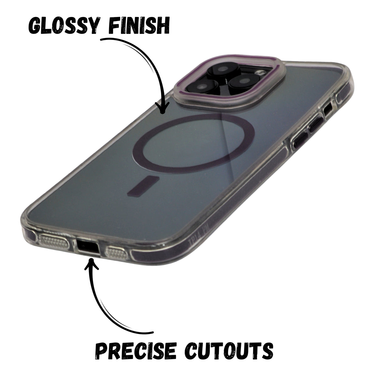 Transparent MagSafe with Colored Border Phone Case For iPhone 14 Pro