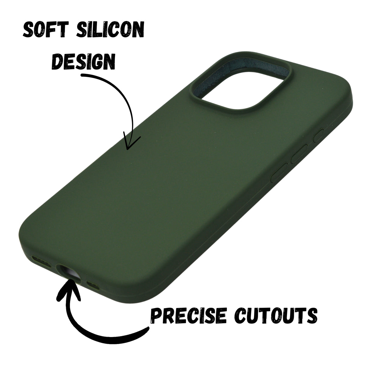Premium Soft Silicone with Microfiber Lining Phone Case for iPhone 16 Pro