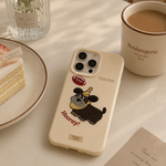 Embroidered Cartoon Dog Patch Matte Case