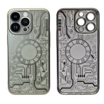 Futuristic Clock Circuit Pattern Phone Case for iPhone 13 Pro