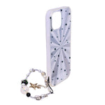 Midnight Stars Cosmic Sparkle with Beaded Wrist Strap Phone Case for iPhone 15