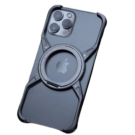 Metal X-Frame MagSafe Magnetic Rotating Ring Holder Case