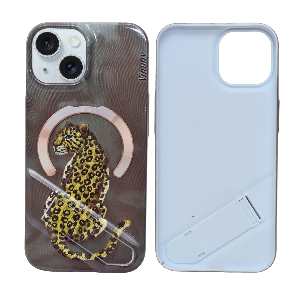 Hard Printed Phone Case With Stand Back Cover For iPhone 14 Plus / 15 Plus