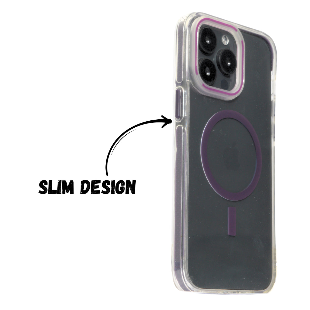 Transparent MagSafe with Colored Border Phone Case For iPhone 14 Pro